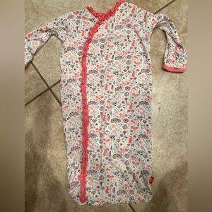 Magnetic Me Floral baby Pajamas with Pink Trim bunny’s rabbits Spring nb - 3 mo